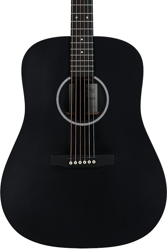 Martin D-X1 Dreadnought Black Acoustic Guitar (with Gig Bag), Black, Body Straight Front