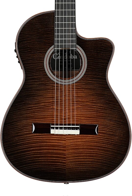 Cordoba Fusion 12 Classical Acoustic-Electric Guitar, Cinnamon Burst, Body Straight Front