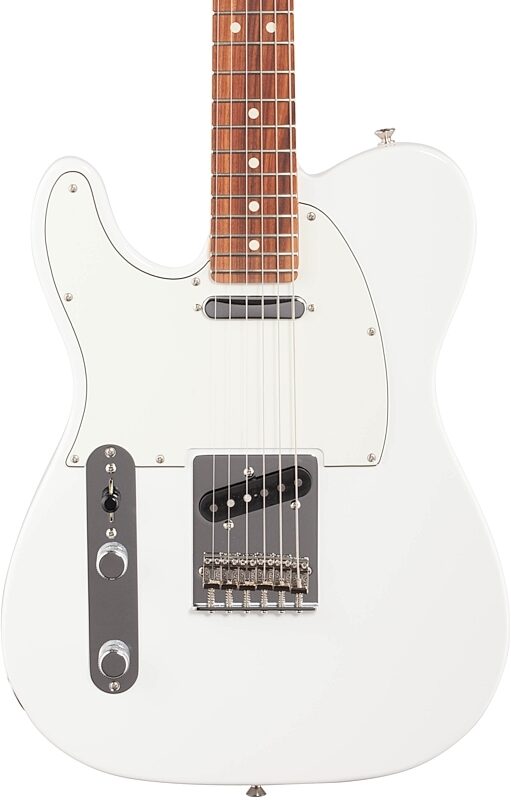 Fender Player Telecaster Pau Ferro Electric Guitar, Left-Handed, Polar White, Body Straight Front
