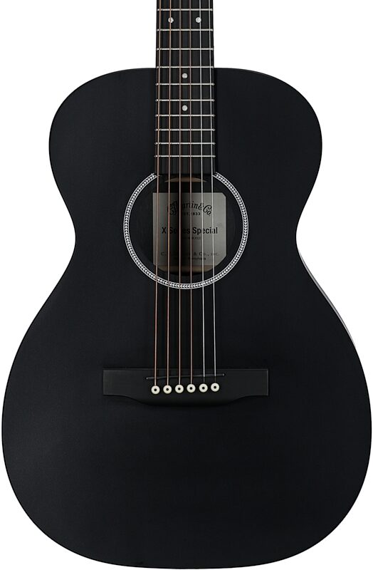 Martin 0-X1 Black Acoustic Guitar (with Gig Bag), Black, Body Straight Front