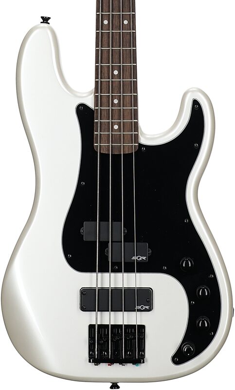 Squier Contemporary Active Precision Bass Guitar, with Laurel Fingerboard, Pearl White, Body Straight Front