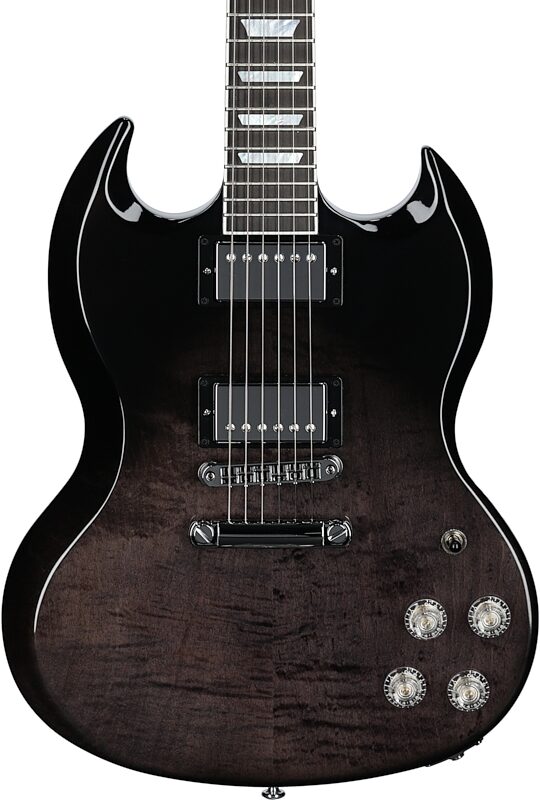 Gibson SG Modern Electric Guitar (with Case), Transparent Black Fade, 18-Pay-Eligible, Body Straight Front