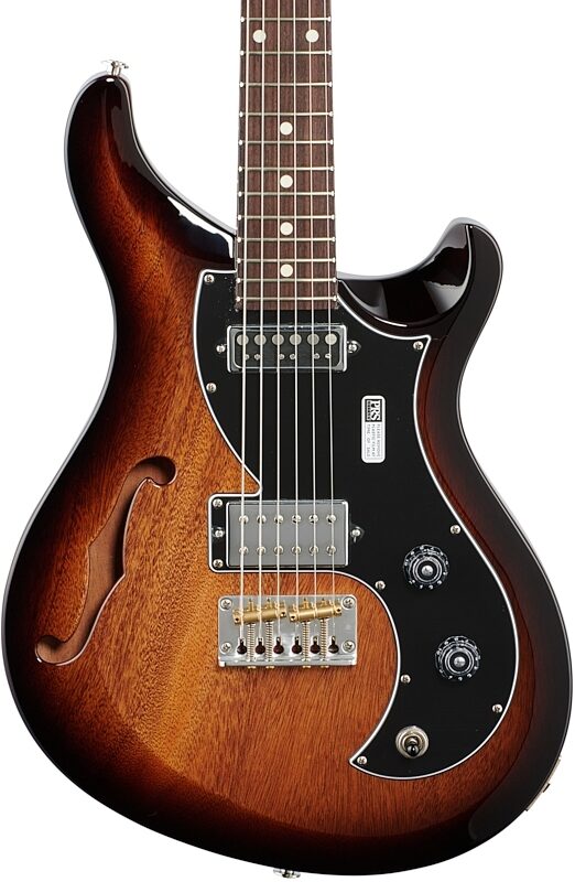 PRS Paul Reed Smith S2 Vela Semi-Hollowbody Electric Guitar (with Gig Bag), Tobacco Sunburst, Body Straight Front