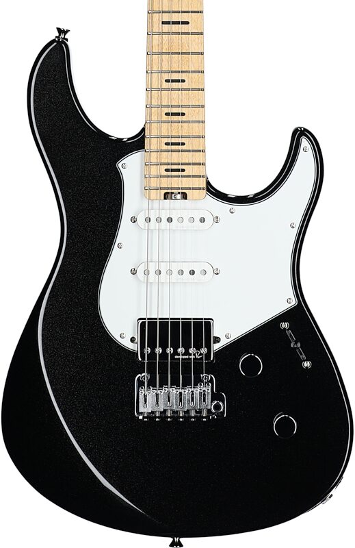 Yamaha Pacifica Professional PACP12M Electric Guitar, Maple Fretboard (with Case), Black Metallic, Body Straight Front