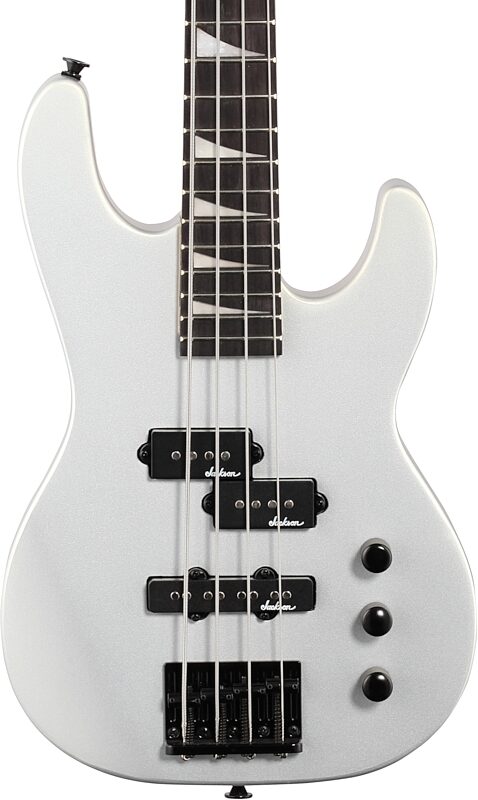 Jackson JS Series Concert Bass JS1XCB Short Scale Electric Bass, Satin Silver, Body Straight Front
