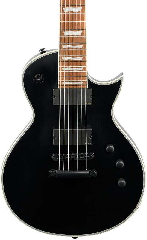ESP LTD EC-407 Electric Guitar, 7-string, Black Satin, Body Straight Front