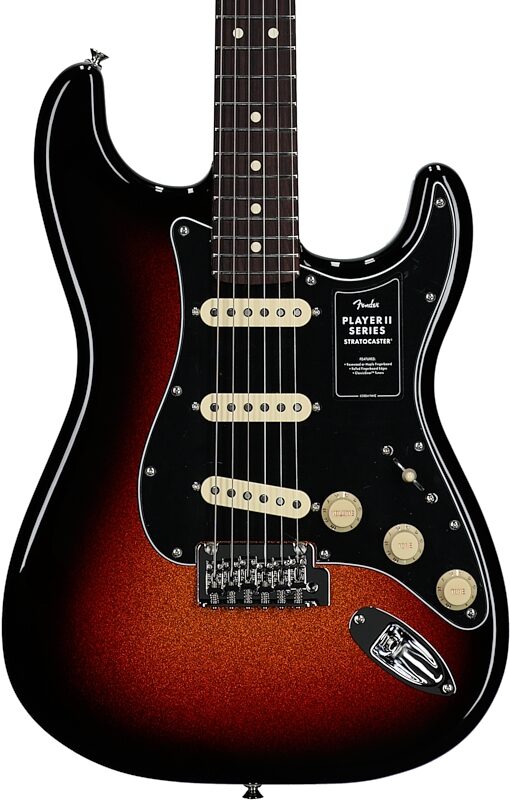 Fender Player II Stratocaster Electric Guitar, with Rosewood Fingerboard, Sparkle 3-Tone Sunburst, Open Box (Very Good), Body Straight Front