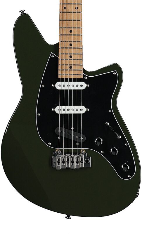 Reverend Six Gun TL Electric Guitar, Army Green, Body Straight Front