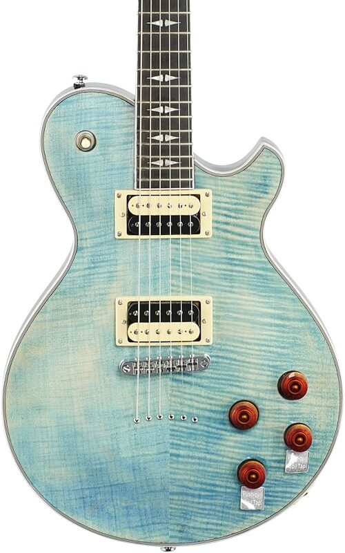 Michael Kelly Patriot Decree Electric Guitar, Pau Ferro Fingerboard, Coral Blue, Blemished, Body Straight Front