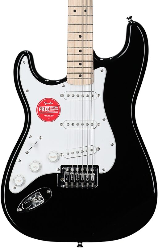 Squier Sonic Stratocaster Electric Guitar, Left-Handed, Black, Body Straight Front