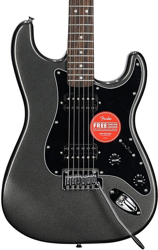 Squier Affinity Stratocaster HH Electric Guitar, Laurel Fingerboard, Charcoal Frost, Body Straight Front