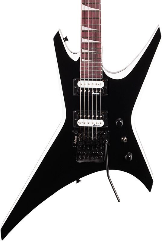 Jackson JS Series Warrior JS32 Electric Guitar, Amaranth Fingerboard, Black with White Bevels, USED, Warehouse Resealed, Body Straight Front