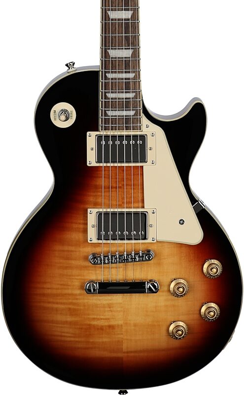 Epiphone Inspired by Gibson Les Paul Standard '50s Electric Guitar (with Gig Bag), Bourbon Burst, Body Straight Front