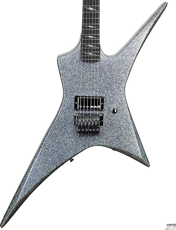 Kramer Lzzy Hale Voyager Electric Guitar (with Case), Black Diamond Holograph Sparkle, Body Straight Front