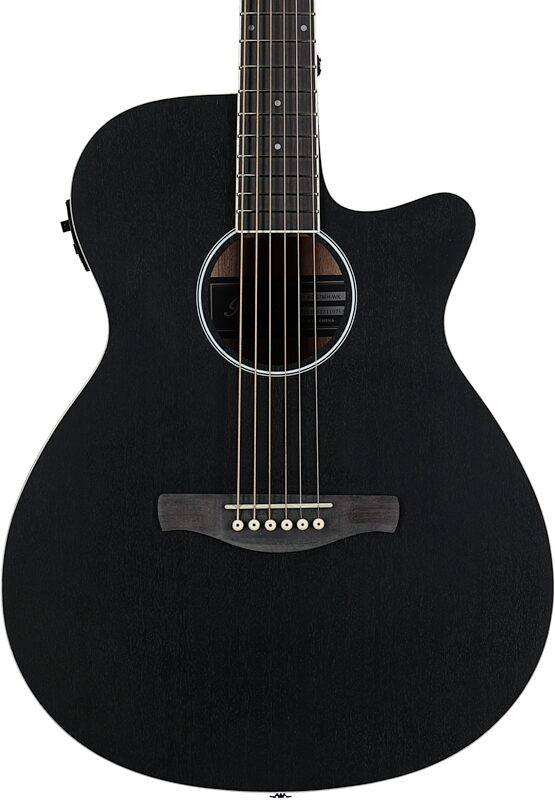 Ibanez AEG7M Acoustic-Electric Guitar, Weathered Black Open Pore, Body Straight Front