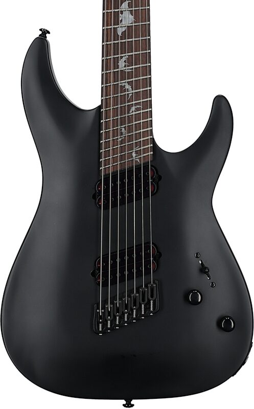 Schecter Damien-7 Multiscale Electric Guitar, 7-String, Satin Black, Body Straight Front
