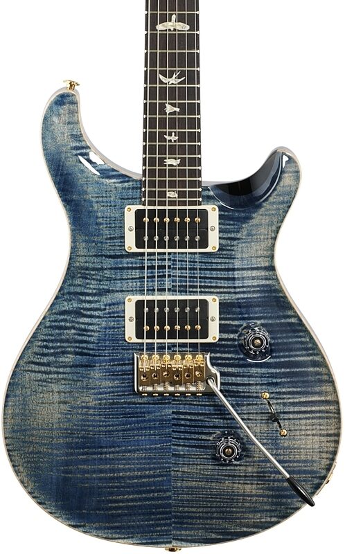 PRS Paul Reed Smith Custom 24 Pattern Thin 10-Top Electric Guitar (with Case), Faded Whale Blue, Body Straight Front