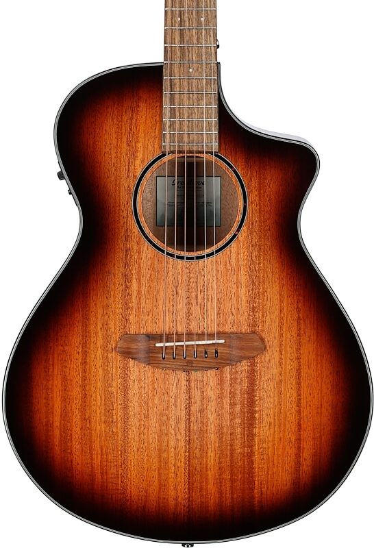 Breedlove ECO Discovery S Concert CE Mahogany Acoustic-Electric Guitar, Edgeburst, Body Straight Front