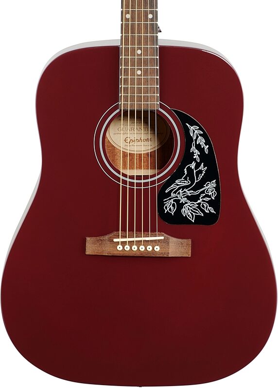 Epiphone Starling Dreadnought Acoustic Guitar, Wine Red, Body Straight Front