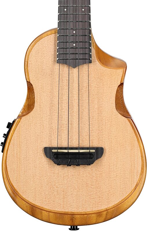 Ibanez AUC10E Acoustic-Electric Ukulele (with Gig Bag), Open Pore Natural, Body Straight Front