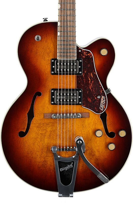 Gretsch G2420T Streamliner HB Electric Guitar with Bigsby Tremolo, Havana Burst, Body Straight Front