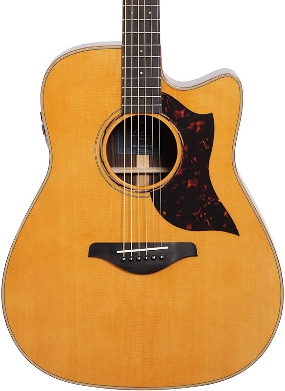 Yamaha A3R Acoustic-Electric Guitar (with Hard Bag), Vintage Natural, Customer Return, Blemished, Body Straight Front