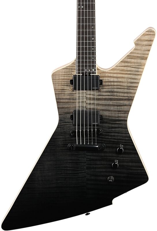Schecter E1 SLS Elite Electric Guitar, Black Fade Burst, Body Straight Front