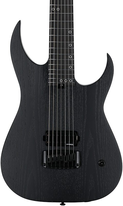 Schecter KM-7 MKIII EX Baritone Electric Guitar, Satin Black Open Pore, Body Straight Front
