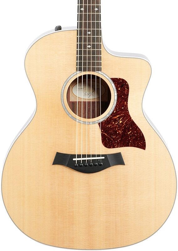 Taylor 214ce Deluxe Grand Auditorium Acoustic-Electric Guitar (with Case), Natural, Body Straight Front