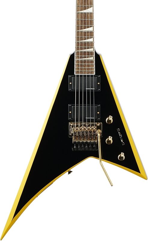 Jackson X Series Rhoads RRX24 Electric Guitar, with Laurel Fingerboard, Black with Yellow Bevel, USED, Blemished, Body Straight Front