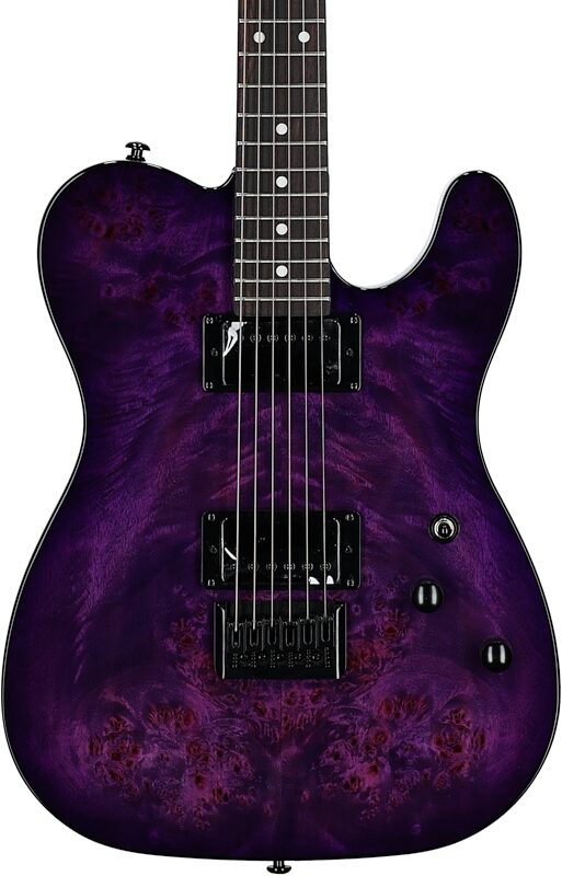 Schecter PT Standard Electric Guitar, Purple Burst, Body Straight Front