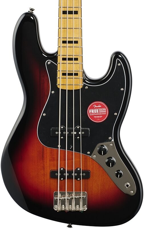 Squier Classic Vibe '70s Jazz Electric Bass, with Maple Fingerboard, 3-Color Sunburst, USED, Blemished, Body Straight Front