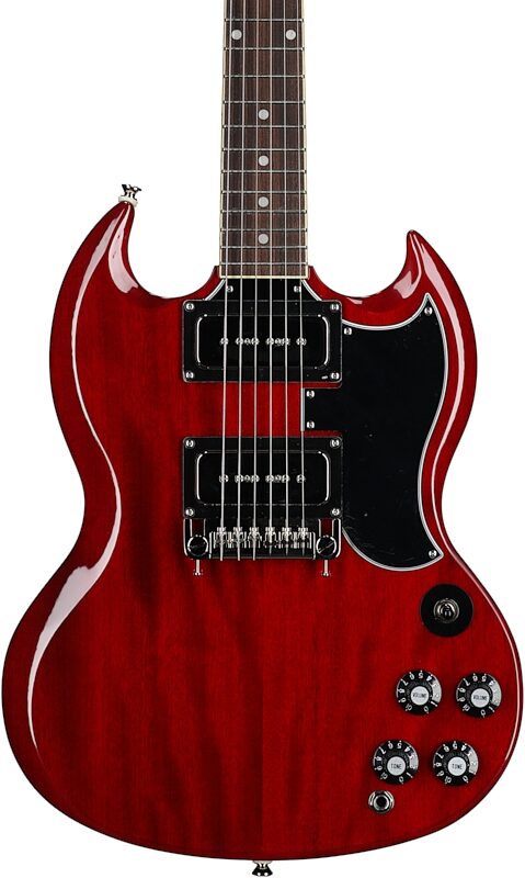Epiphone Tony Iommi SG Special Monkey Electric Guitar (with Case), Vintage Cherry, Body Straight Front