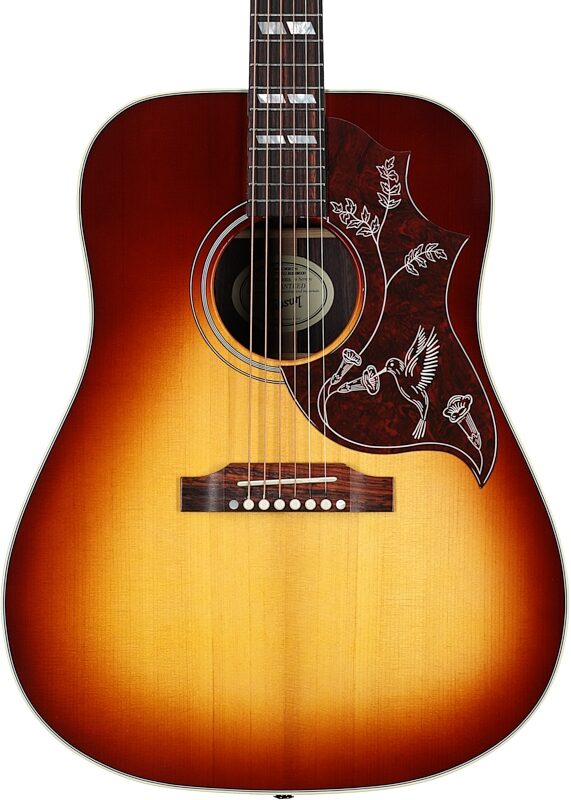 Gibson Hummingbird Studio Acoustic-Electric Guitar (with Case), Rosewood Burst, Body Straight Front