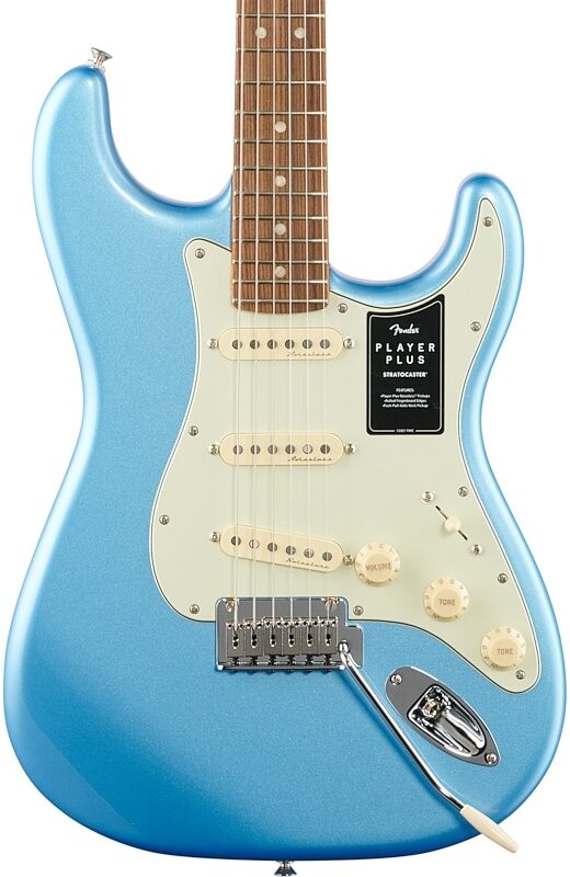 Fender Player Plus Stratocaster Electric Guitar, Pao Ferro Fingerboard, Opal Spark, Body Straight Front