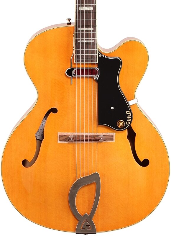 Guild A-150 Savoy Hollowbody Electric Guitar (with Case), Blonde, Body Straight Front