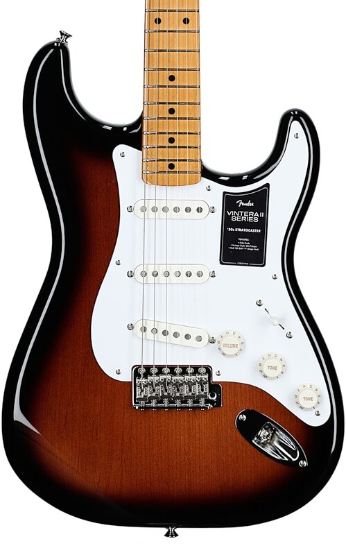 Fender Vintera II '50s Stratocaster Electric Guitar, Maple Fingerboard (with Gig Bag), 2-Color Sunburst, Body Straight Front