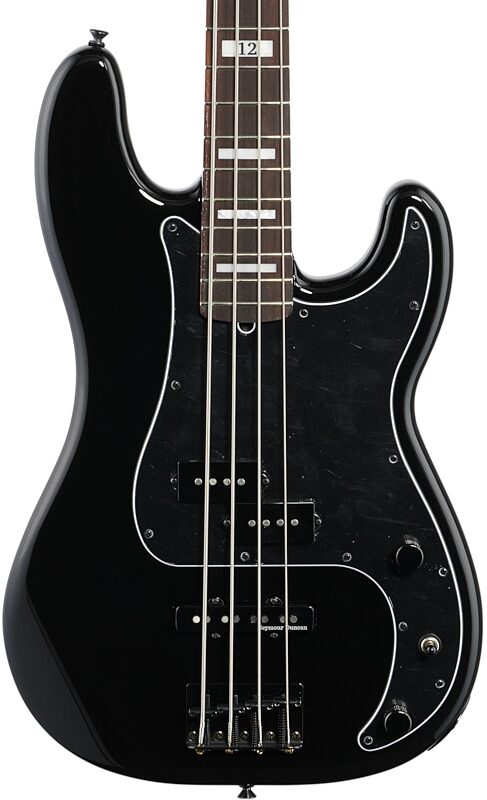 Fender Duff McKagan Deluxe Precision Electric Bass, Rosewood Fingerboard (with Gig Bag), Black, Body Straight Front