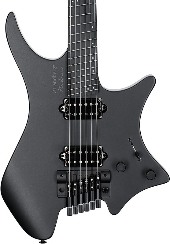 Strandberg Boden Metal NX 6 Tremolo Electric Guitar (with Gig Bag), Black Green, Body Straight Front