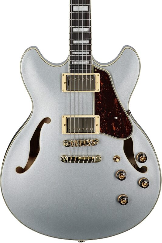 Ibanez AS73G Artcore Semi-Hollowbody Electric Guitar, Moonstone Silver Flat, Body Straight Front