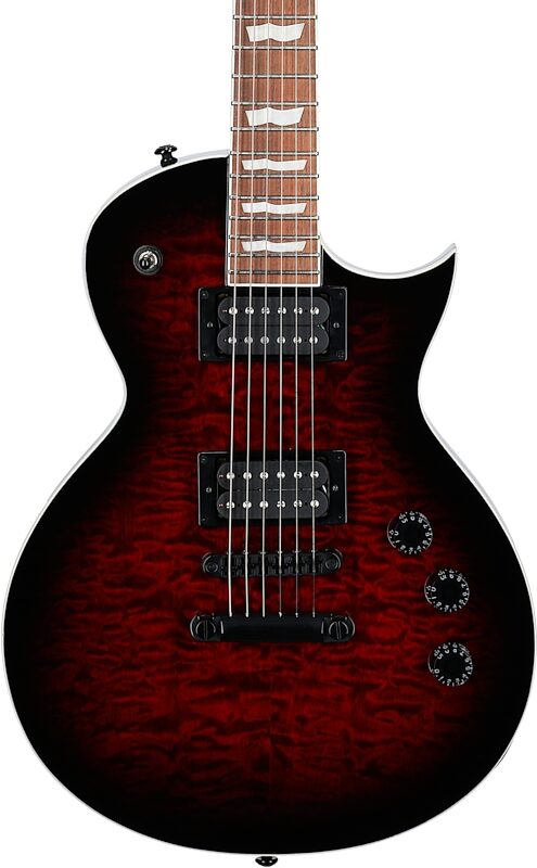ESP LTD EC-256QM Electric Guitar, See-Thru Blk Cherry, Body Straight Front
