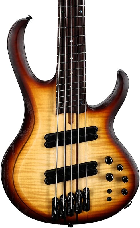 Ibanez BTB705 Bass Workshop Multi-scale Electric Bass, Natural Brown Burst, Body Straight Front
