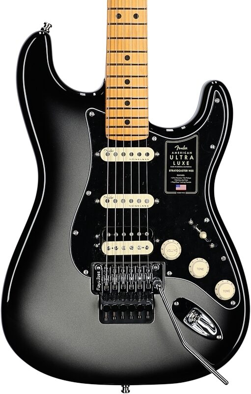 Fender American Ultra Luxe Stratocaster FR HSS Electric Guitar (with Case), Silverburst, USED, Scratch and Dent, Body Straight Front