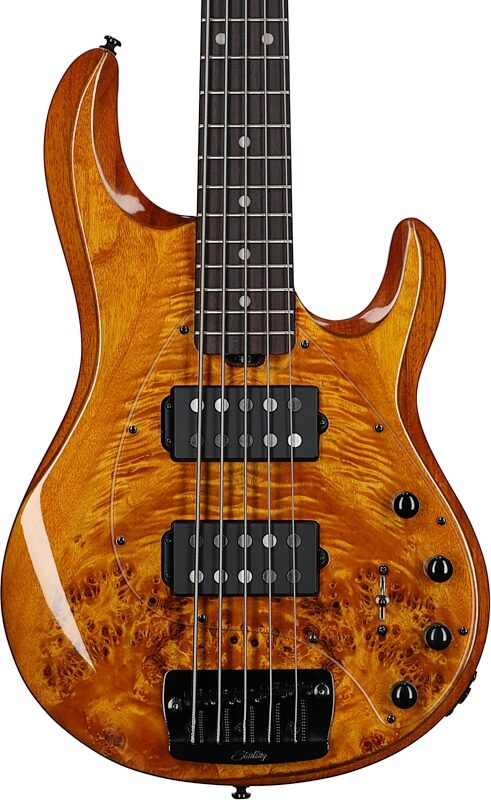 Sterling by Music Man StingRay Ray35HH Electric Bass (with Gig Bag), Amber Poplar, Body Straight Front