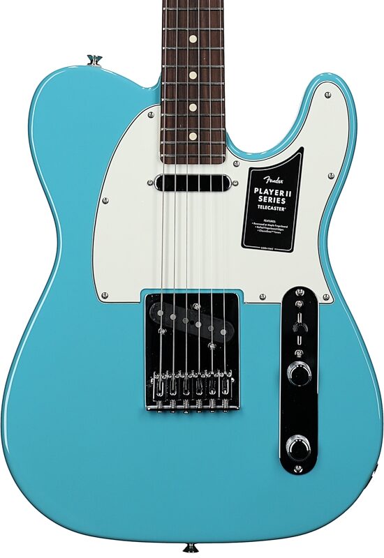 Fender Player II Telecaster Electric Guitar, with Rosewood Fingerboard, Aquatone Blue, Body Straight Front