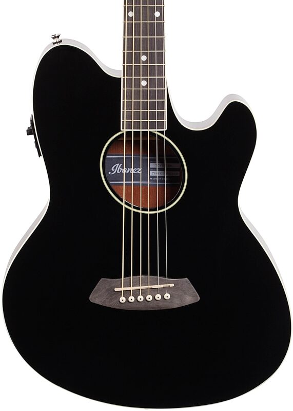 Ibanez TCY10E Talman Cutaway Acoustic-Electric Guitar, Black, Body Straight Front