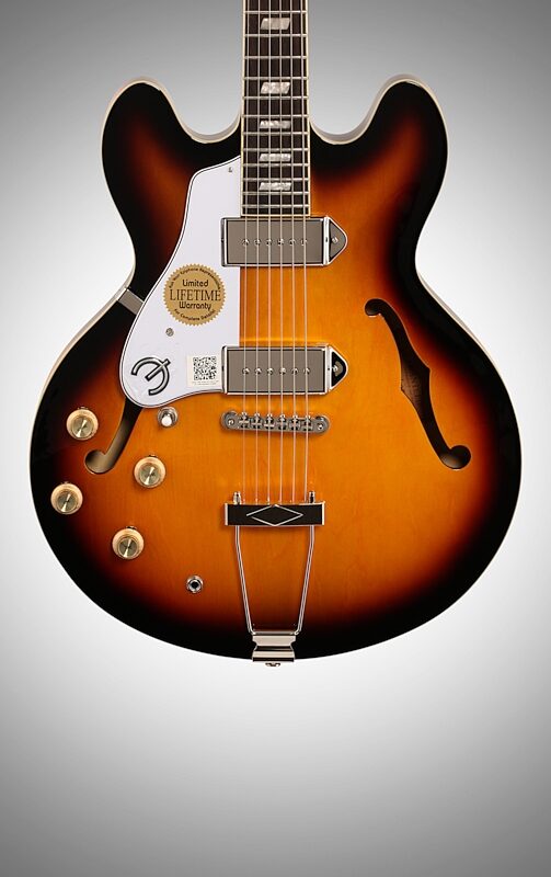 Epiphone Limited Edition Casino Electric Guitar, Left-Handed, Vintage Sunburst, Body Straight Front