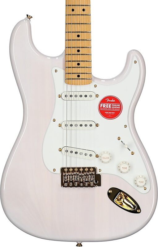 Squier Classic Vibe '50s Stratocaster Electric Guitar, with Maple Fingerboard, White Blonde, Body Straight Front