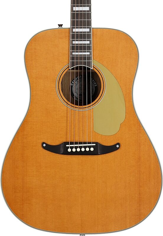 Fender King Vintage Acoustic-Electric Guitar (with Case), Aged Natural, Body Straight Front