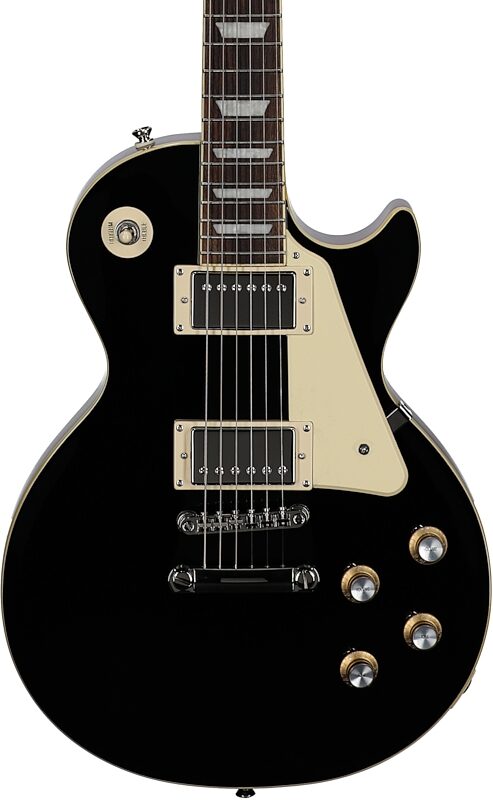 Epiphone Inspired by Gibson Les Paul Standard '60s Electric Guitar (with Gig Bag), Ebony, Body Straight Front